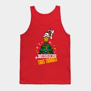 Funny Christmas Mission Impossible Cat Parody Tank Top